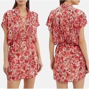 IRO Releila dress in red print, Size 38